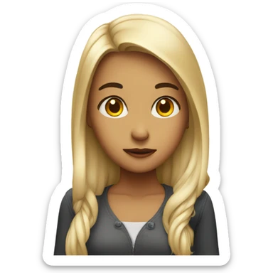 Girl giving a side eye to another person sticker