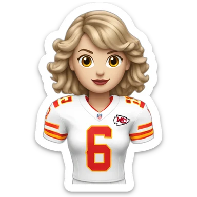 Taylor swift in a chiefs jersey sticker