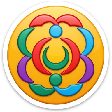 Symbol used to refer to a translation of a word into another language; the two languages ​​translated are Arabic and Spanish. sticker