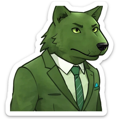 A wolf wearing a suit  sticker