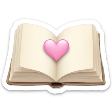 book with a light pink heart sticker