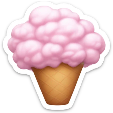 A pink cotton candy cloud sticker