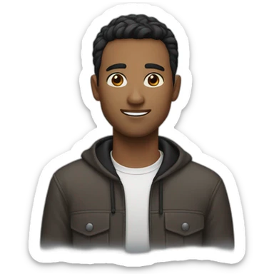 A man wiht brown Eyes and black short hair  sticker
