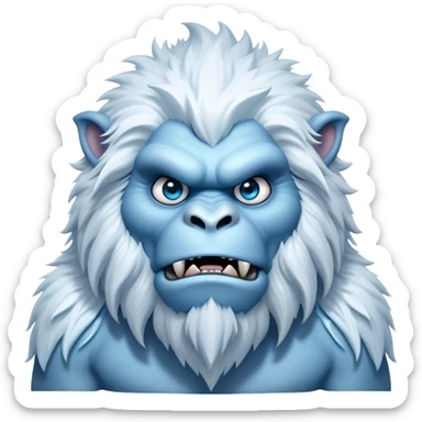 Cinematic Realistic WoW Yeti Portrait, head tilted epicly and inquisitively, showcasing a primal blend of raw might and mystical allure. His thick, shaggy fur in icy whites and pale blues and piercing ice-blue eyes are rendered in meticulous detail under dynamic, frosty lighting, high shine, epic and awe-inspiring, embodying the mystique of the frozen wilderness. sticker