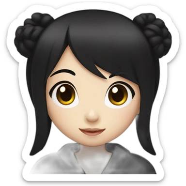 kuromi asian girl with black hair sticker