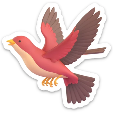 Cetti's warbler bird flying with wings spread sticker