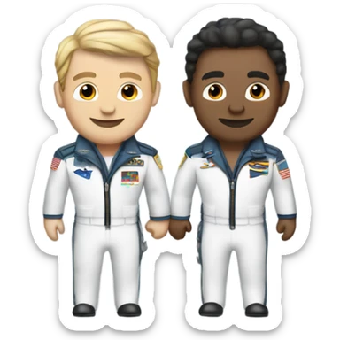 Two white male gay pilots holding hands in cockpit sticker