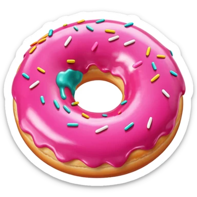 donut rosa liso sem granulado sticker