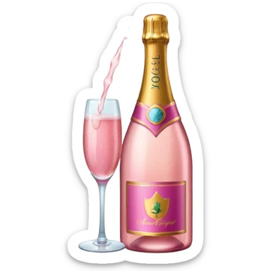 pink champagne bottle emoji sticker