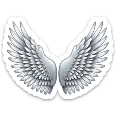 wings glitter white sticker