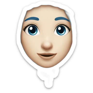 Long-dark-blue-hair-elf-girl-winter sticker