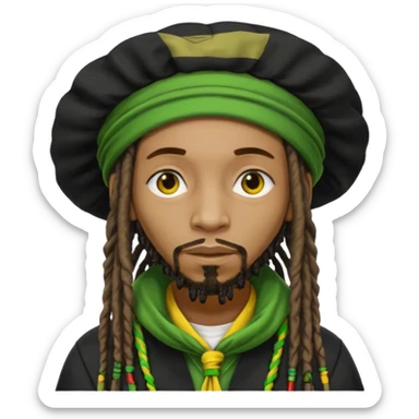 Jamaican dreads with a Jamaican bonnet no person just the hair sticker