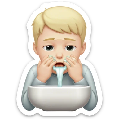 vomiting boy sticker