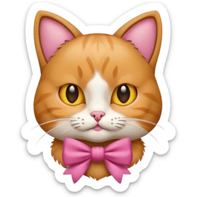 Cat wearing a bow  sticker