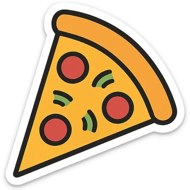 pizza slice color outline icon style sticker