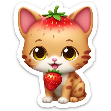 Cute Strawberry cat  sticker