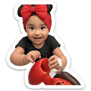 happy girl enjoying food sticker