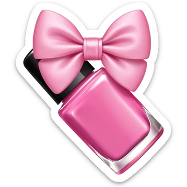Nail Polish pink bow sticker