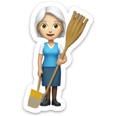 white middle aged woman holding up a litter picker sticker