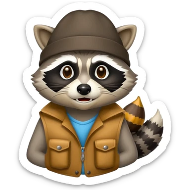 Aggressive Raccoon bandit with Bernie hat sticker