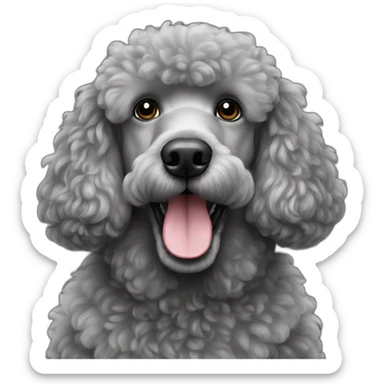 Big Xl size grey poodle sticker