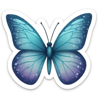 ice glitter butterfly sticker