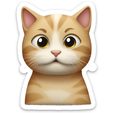 Cat shy covering mouth sticker