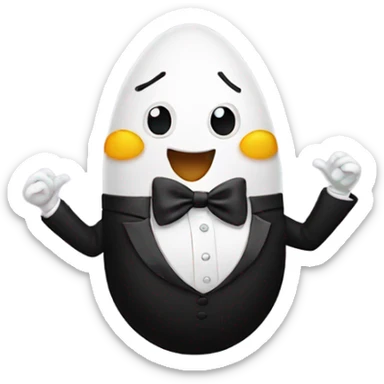 Dancing egg in tuxedo on the dance floor sticker