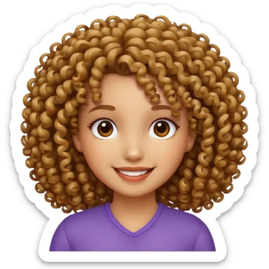 um emoji de  uma menina cacheada sticker