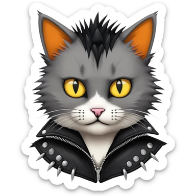 Кошка в стиле панк  sticker