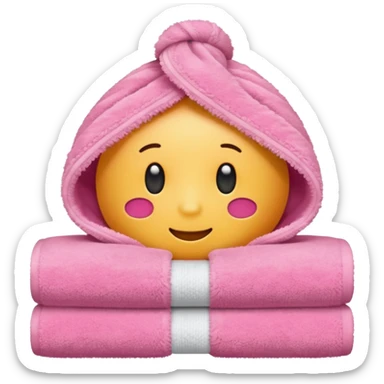 pink towel sticker