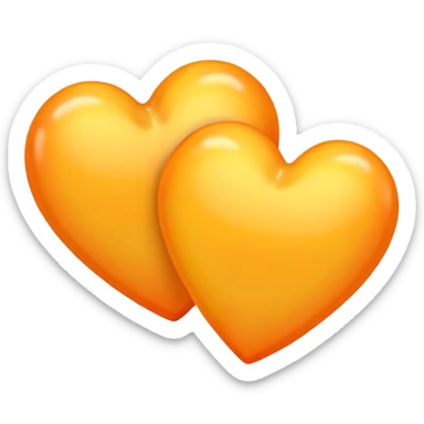 two hearts orange and yellow pastel sticker