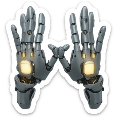 Robot hands pray sticker