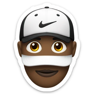 Una gorra nike en una persona blanca con sueter negro sticker