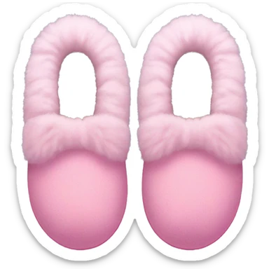 pink slippers with fluff sticker