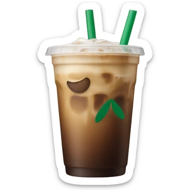 Starbuck ice coffee with ice cubes sticker