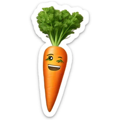 A carrot on a wooden table sticker