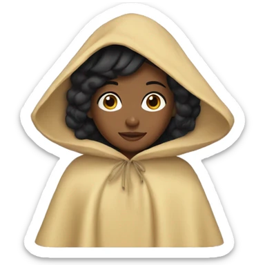 Black hair girl with poncho sticker