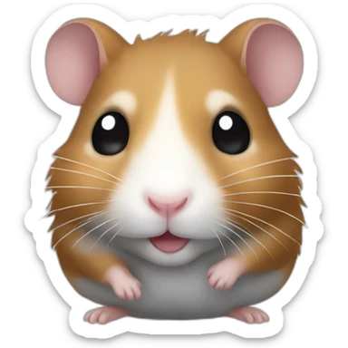 Hamster brown and gray sticker