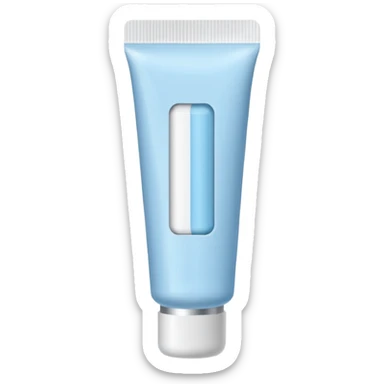 ointment tube light blue and white, thin sticker