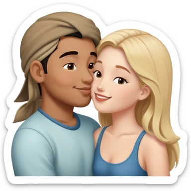  Népales men kiss white girl sticker