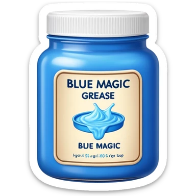Blue jar words “Blue magic” on the label hair grease  sticker