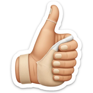 Thumb up in a bandaid sticker