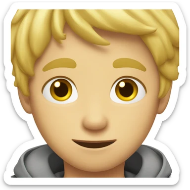 blond boy who doesn't want to see his father sticker