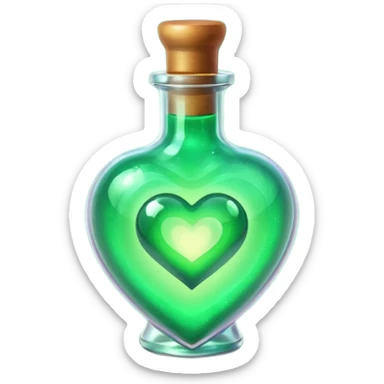 magic potion heart green color sticker