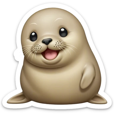 Cinematic Cute Yawning Seal Portrait Emoji, Head tilted slightly with a dramatic, wide-open yawn, showcasing a lustrous, sleek body and half-closed, drowsy eyes exuding cozy contentment, Simplified yet irresistibly adorable features, highly detailed, glowing with a soft, cozy oceanic glow, high shine, relaxed yet expressive, stylized with a dash of whimsical marine charm, soft glowing outline, capturing the essence of a drowsy yet affectionate seal that seems ready to drift out of the screen for a nap! sticker
