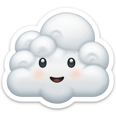 thinking cloud, simple, clear, no text sticker