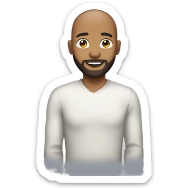 Light skin guy with beard, less hair on head  sticker