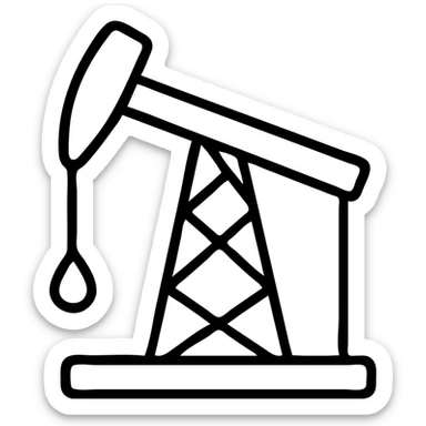 Oil derrick representing Saudi Arabian petroleum industry sticker