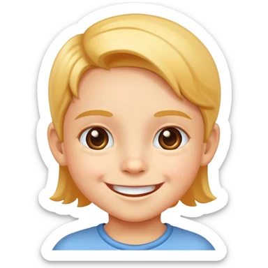 child smiling brightly, cheerful and friendly sticker